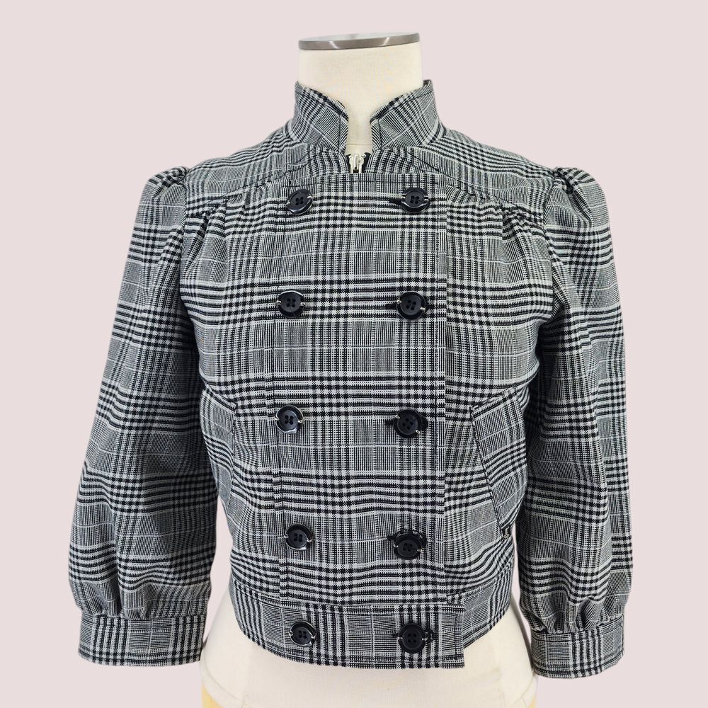 Guess Black and White Plaid Jacket